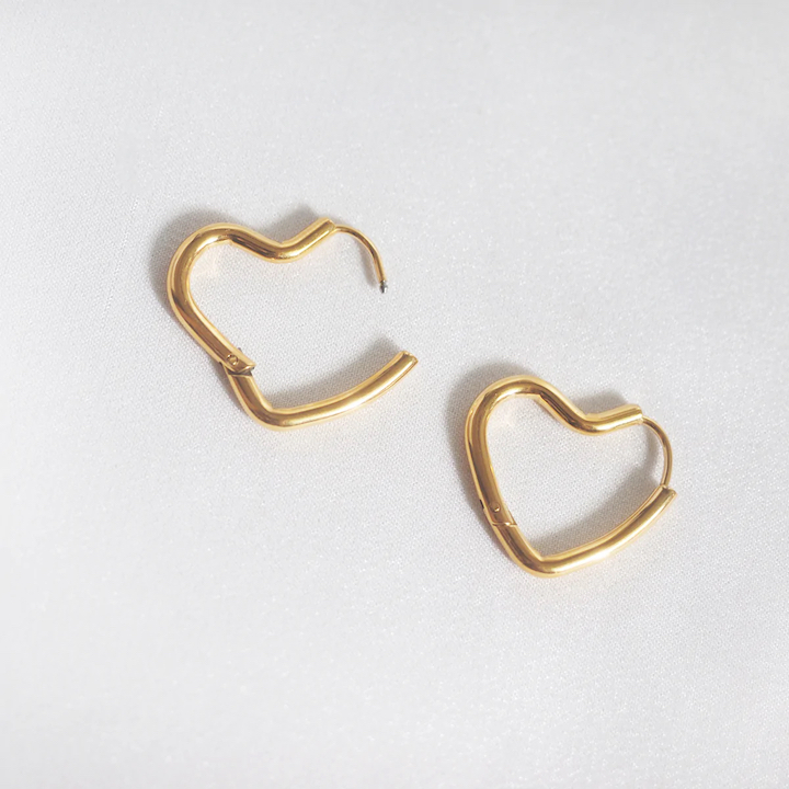 valentine's valentines day gift gifts presents ideas eclater jewellery heart hoop earrings 14k gold plated 316 stainless steel