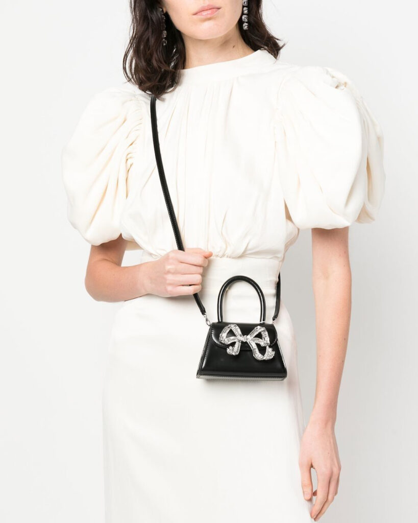wedding guest outfit ideas hong kong fashion style different timeless classy self portrait the bow embellished tote bag