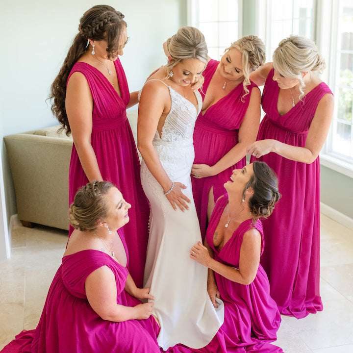 Off Shoulder Pink Satin Mermaid Purple Orchid Bridesmaid Dresses With Lace  Appliques Plus Size Wedding Maid Of Honor Gown At Affordable Price From  Queenshoebox, $83.45 | DHgate.Com
