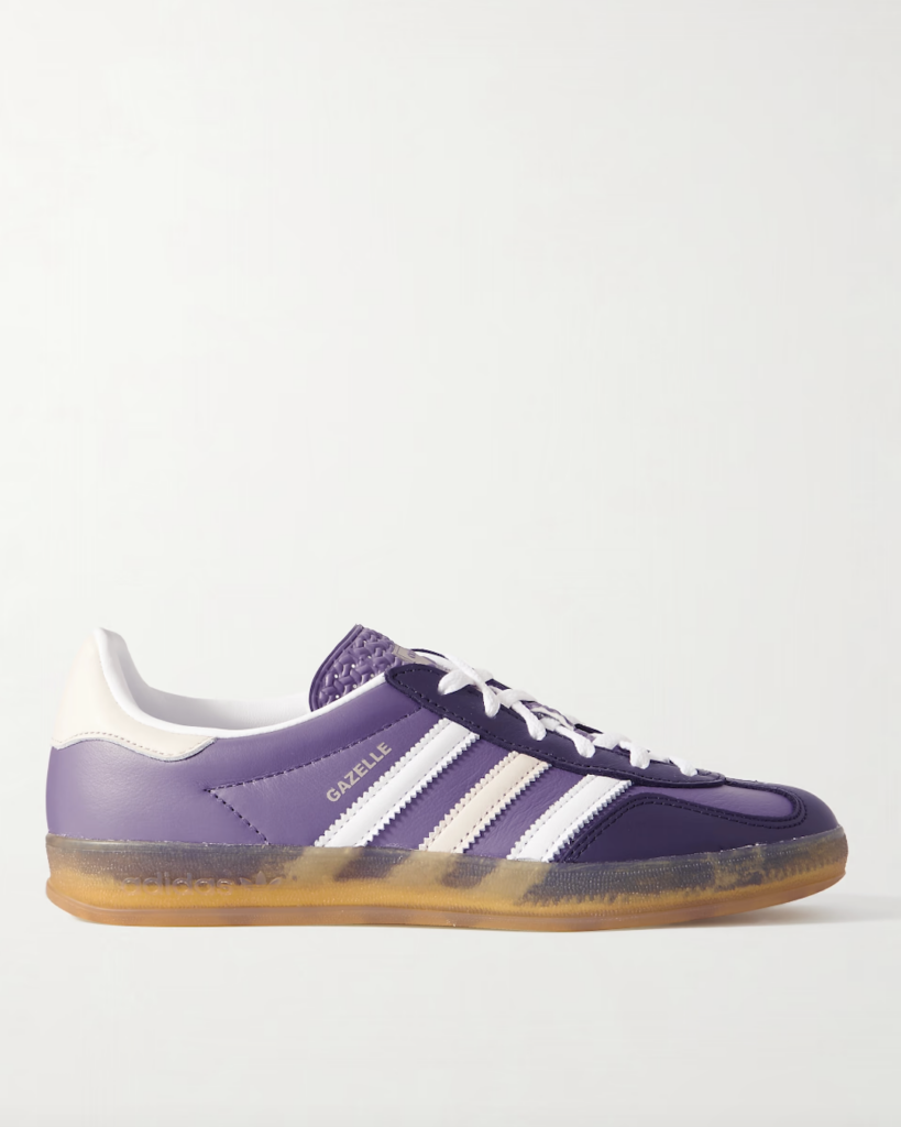 the sassy edit new products february 2024 adidas orignals gazelle indoor leather sneakers purple