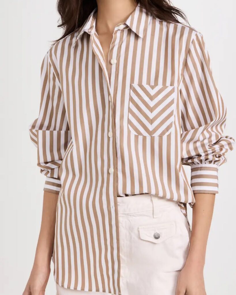 the sassy edit new products february 2024 rag and bone buttondown shirt brown stripe