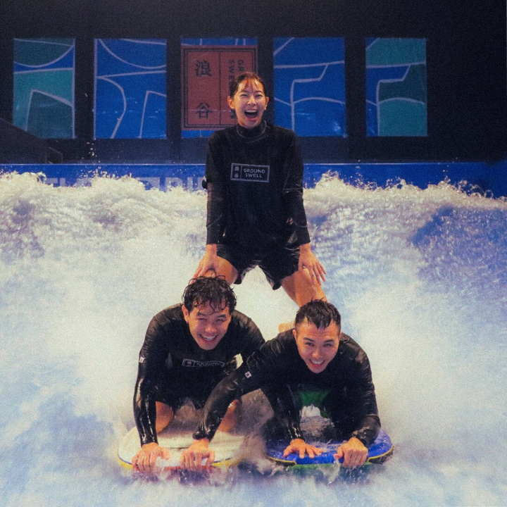 team building groundswell indoor surfing