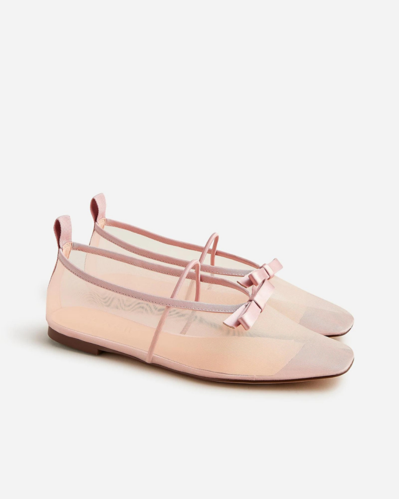 summer fashion J.Crew Quinn Mary Jane ballet flats in mesh
