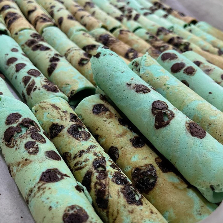 egg roll wafer-thin mint chocolate chips 