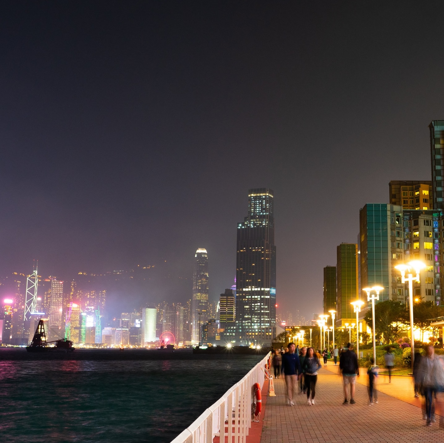 Hong Kong harbour views from Hung Hom Ferry Pier.