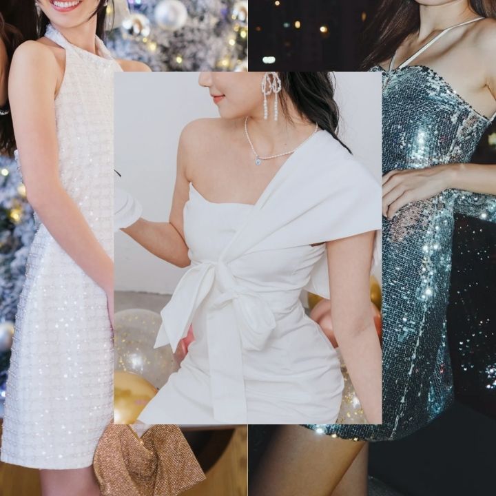Hong Kong brand Aleshia offers sparkly cocktail dresses plus casual, floral and lace dresses.