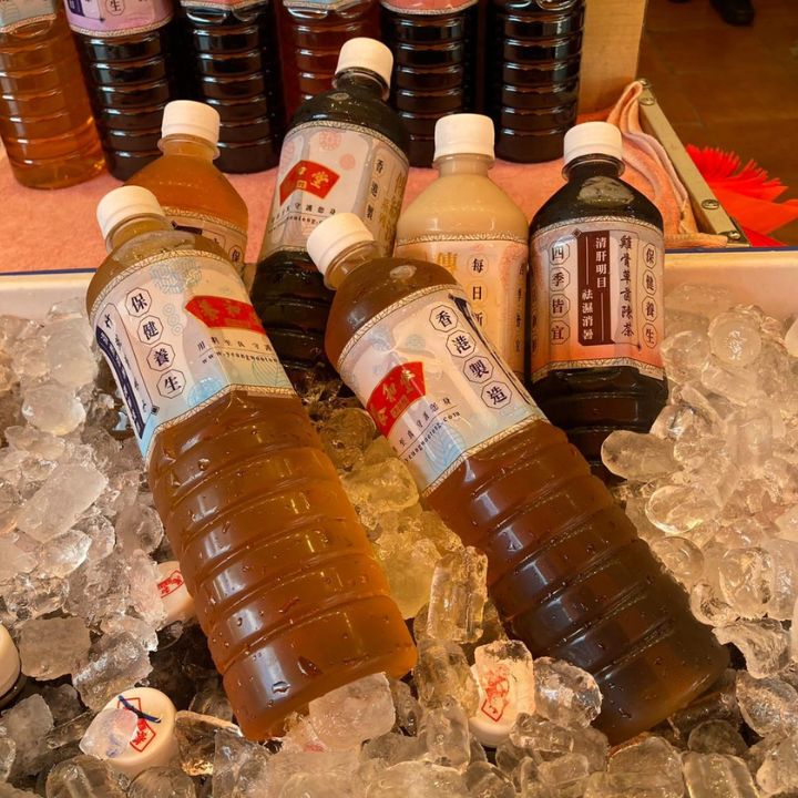 Yeung Woo Tong various Chinese herbal teas in an ice bucket