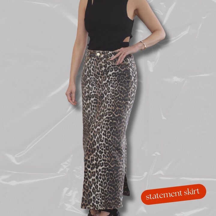 Capsule Wardrobe: Must-Have Style Staples, Ganni Leopard Print Maxi Denim Skirt
