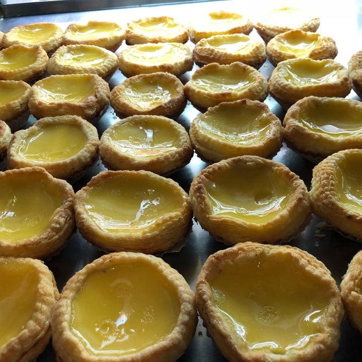 Honolulu Coffee Shop Egg tarts in Hong Kong Sai Kung bakery puff pastry shell egg tarts