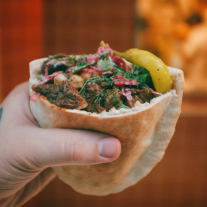 falafel wrap from chickpea in central, hong kong, middle eastern eatery in hk