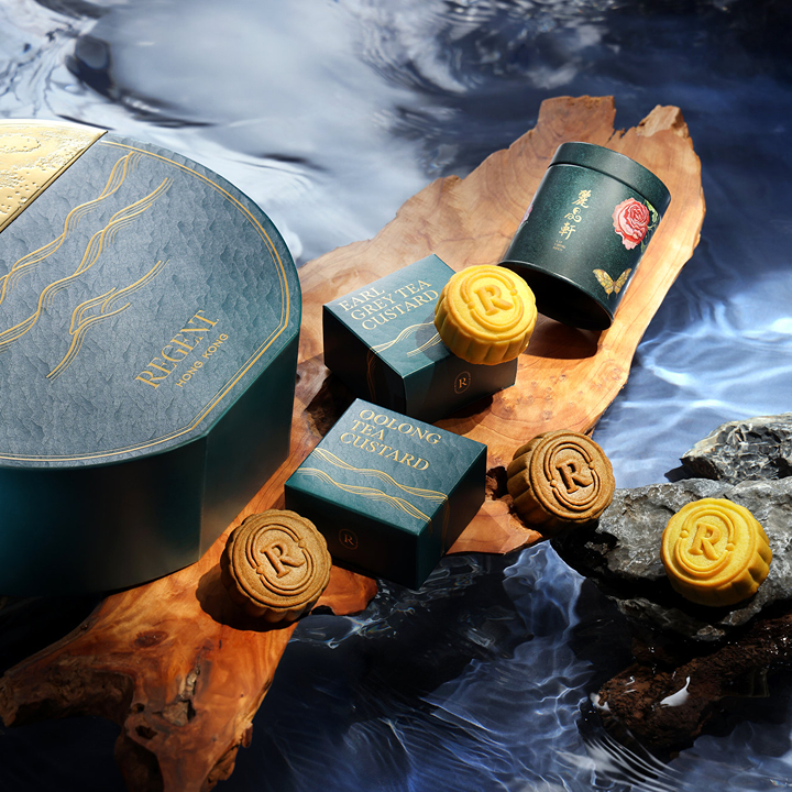 best mooncakes to buy this mid autumn festival hong kong 2025; regent hong kong tea gift set and mini assorted mooncake set