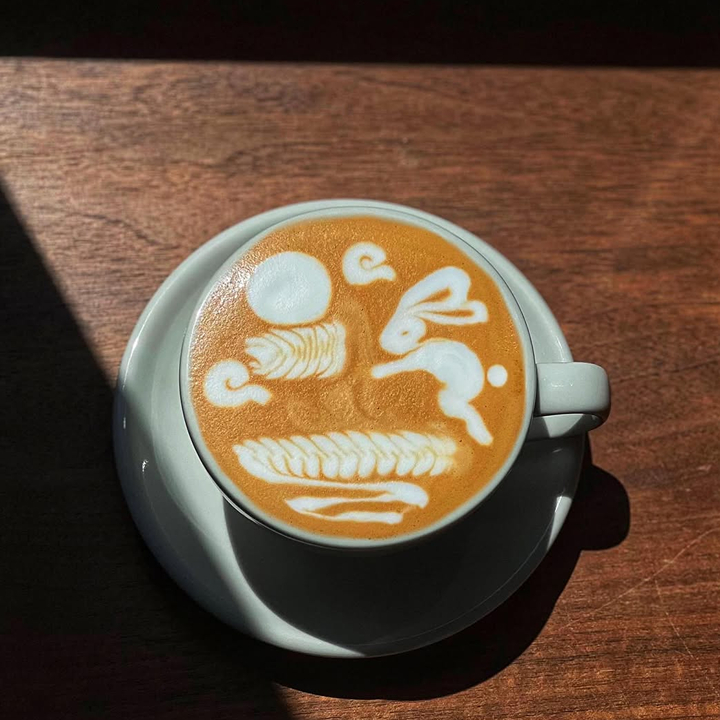 coffee with latte art from shek tong tsui's twenty one from eight cafe