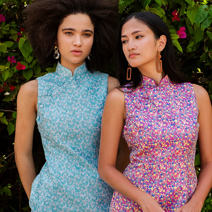 two women wearing cheongsams from yi ming, best qipao in hong kong