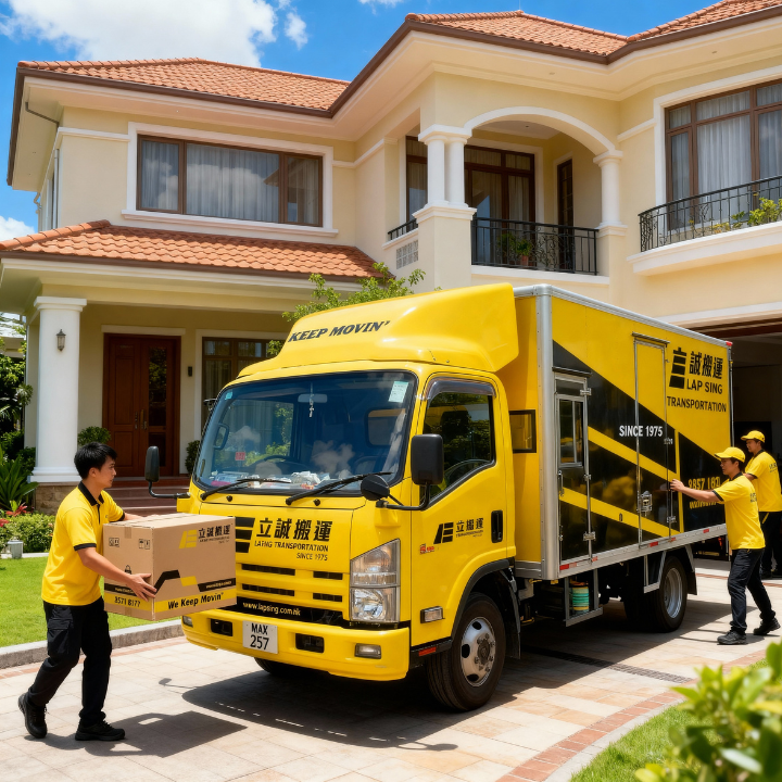 Best moving companies and relocation services in Hong Kong; Lap Sing Transportation, woman packing into Lap Sing boxes