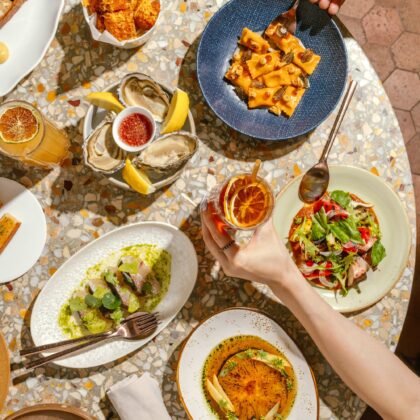 group shot of new menu food from la terrace by louise, a french restaurant in PMQ, Hong Kong