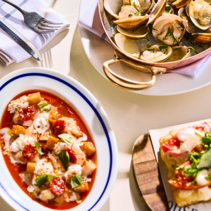 a group shot of new dishes at Rosewood's BluHouse