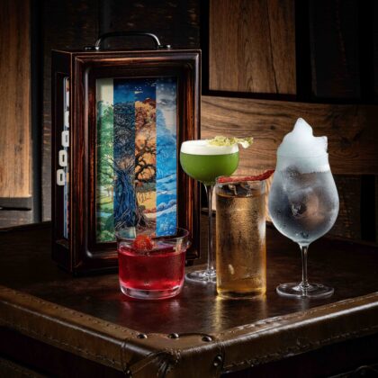 group shot of cocktails from MO Bar at the Mandarin Oriental Shenzhen