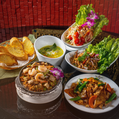 group shot of thai dishes from Bangkok Thai Restaurant in hong kong, a pan-asian restaurant