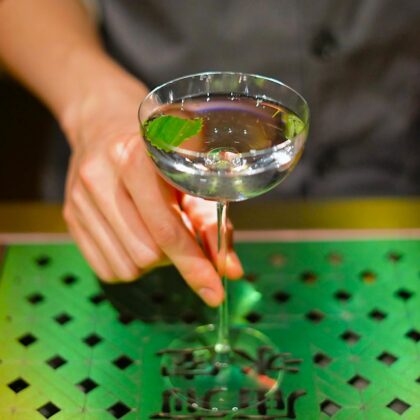 a martini being served at hope and sesame, a guangzhou bar named #1 bar in asia by asias 50 best bars in 2026