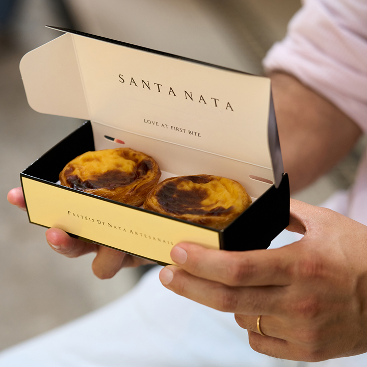 Portuguese egg tarts from Santa Nata's first location in Asia, pasteis de nata in Central Hong Kong
