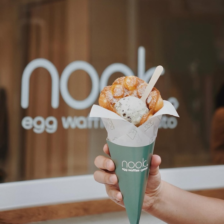 nook egg waffle ice cream in kennedy town, hong kong
