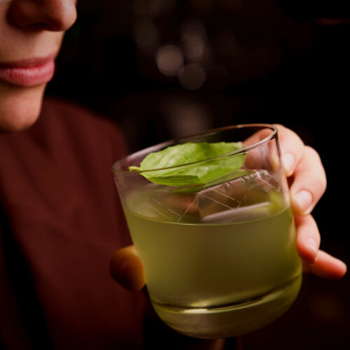 Drinking a new cocktail at Il Presidente on Duddell Street, Central, Hong Kong