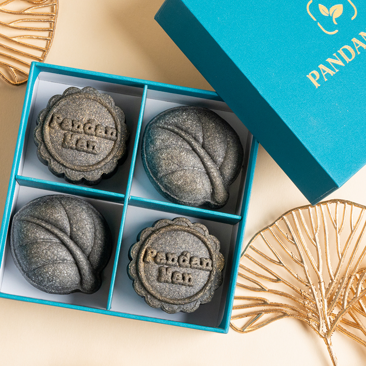 Pandan Man's mooncake box for 2026 including the new Black Sesame flavoured mooncakes