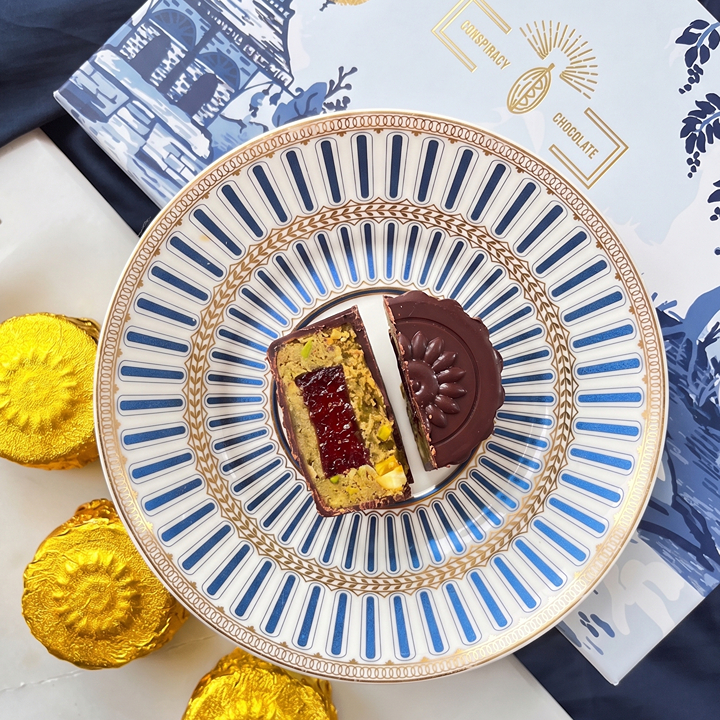 New unique mooncakes from Conspiracy Chocolate that combine praline, raspberry and dark chocolate for its 2026 mooncake collection