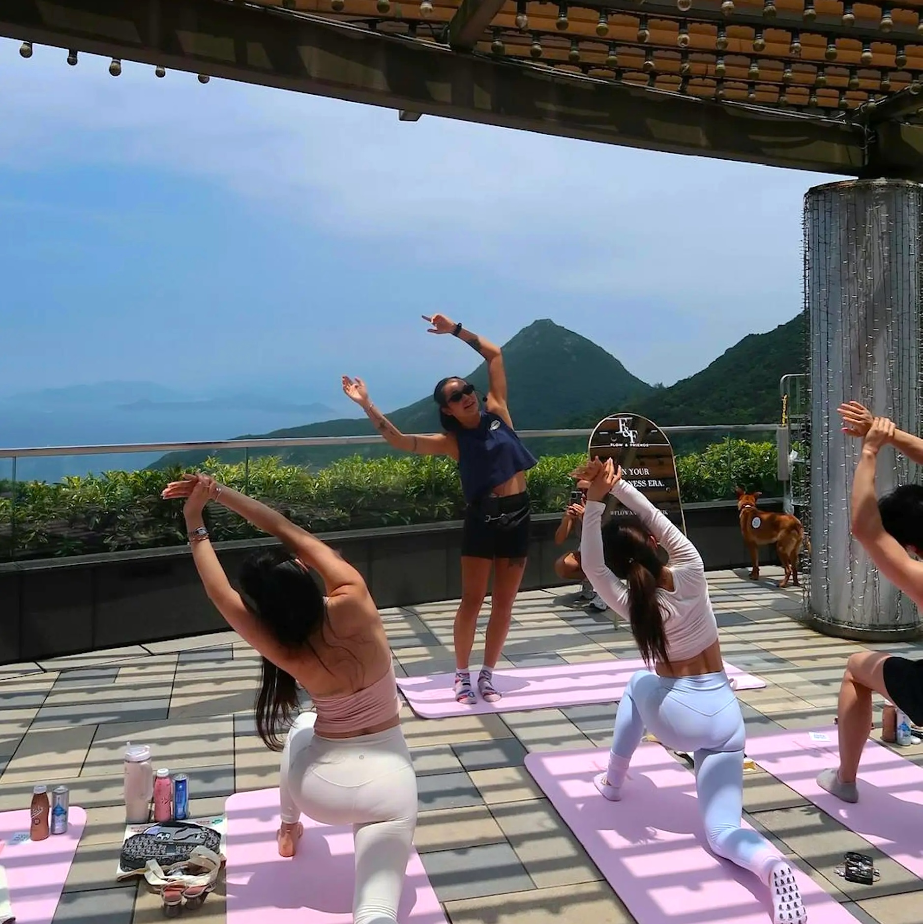 group of women doing Pilates on mats at the Peak Galleria Hong Kong