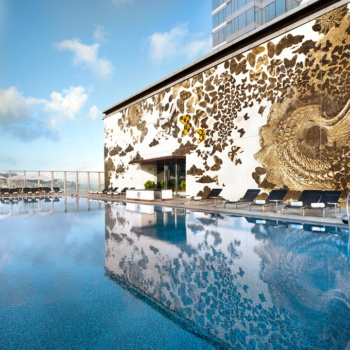 Hong Kong's highest rooftop heated pool at The HarbourView Place in Kowloon