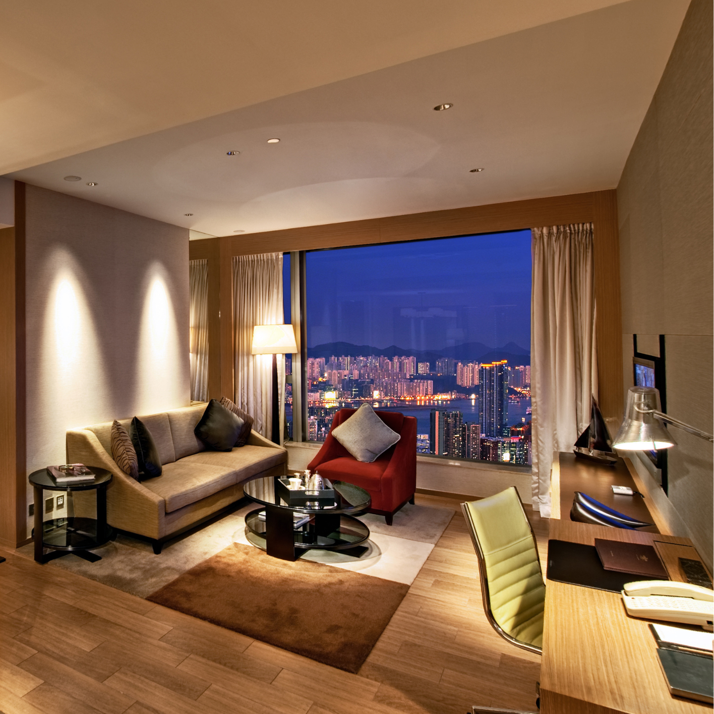 HarbourView Place living room at night