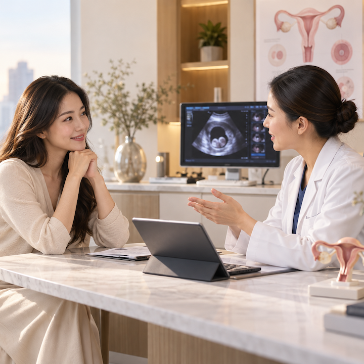 a woman has a consultation with a Hong Kong gynaecologist from Amber Health