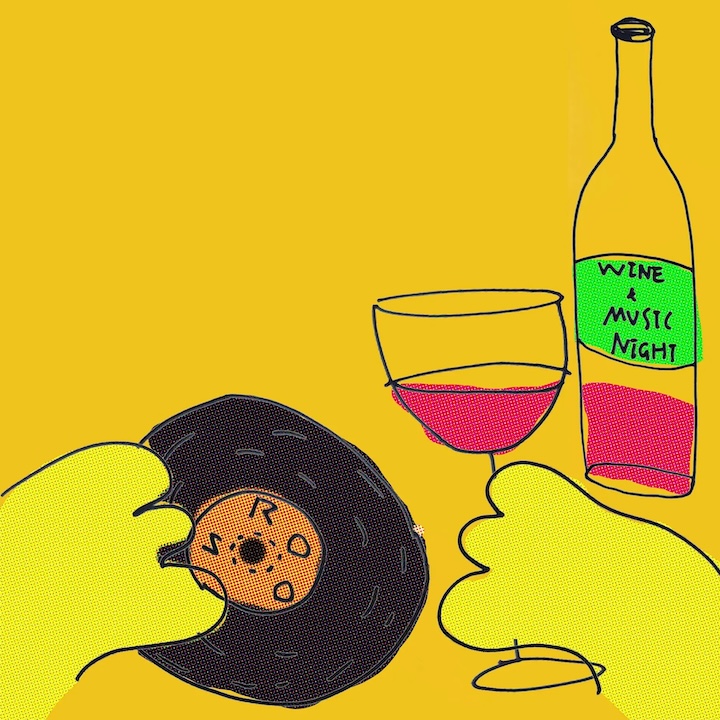 poster promoting hong kong wine and music night at Running Out Of Space, Wong Chuk Hang, in october 2026