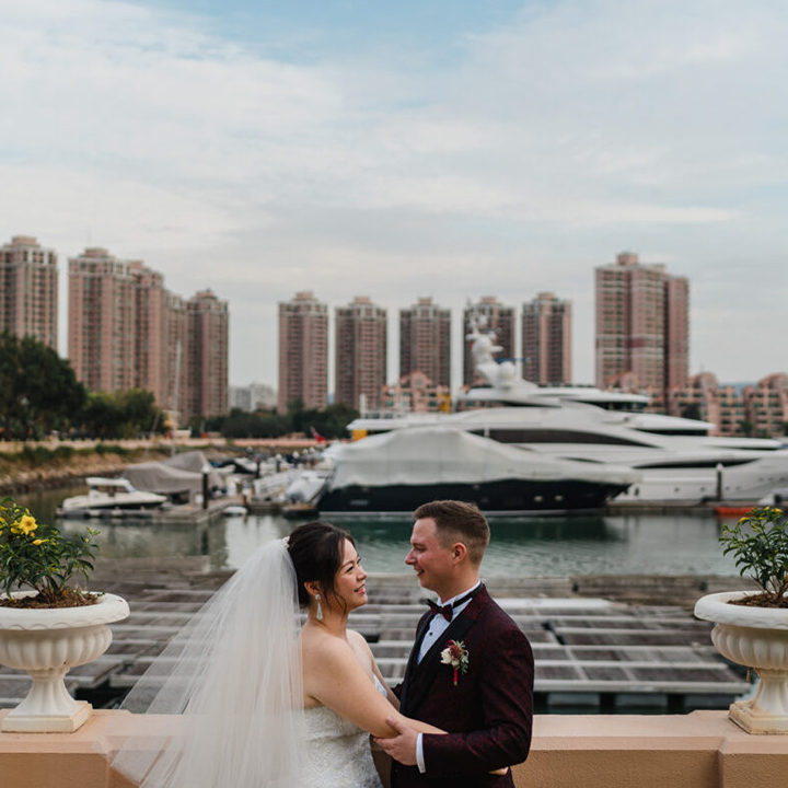Couple is Gold Coast Hong Kong on their wedding day, photographed by Jamie Ousby, award-winning wedding photographer in Hong Kong, event photography by Jamie ousby