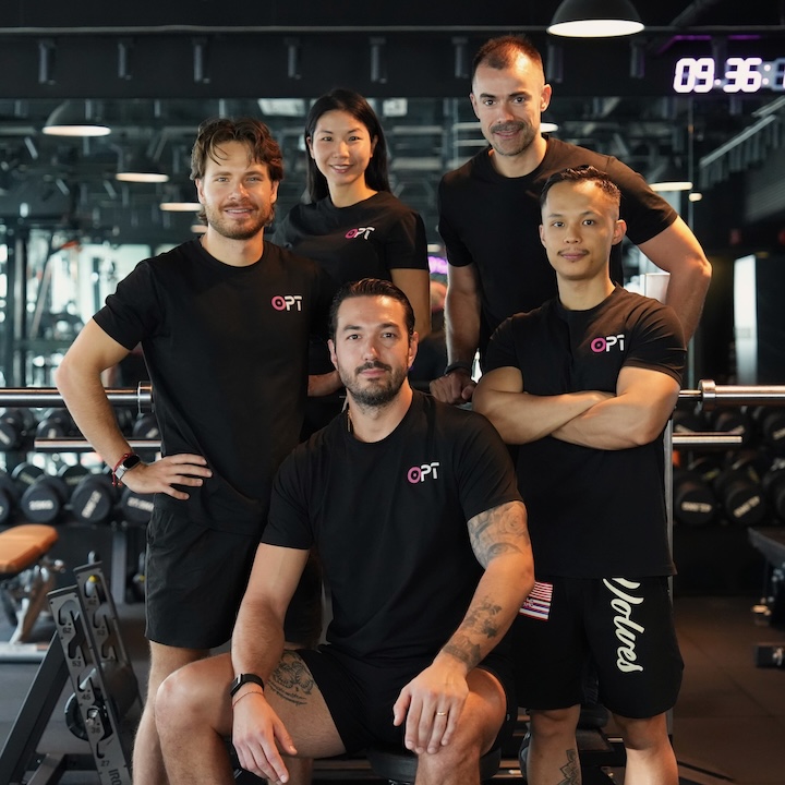 group photo of the personal trainers at optimise personal training in hong kong